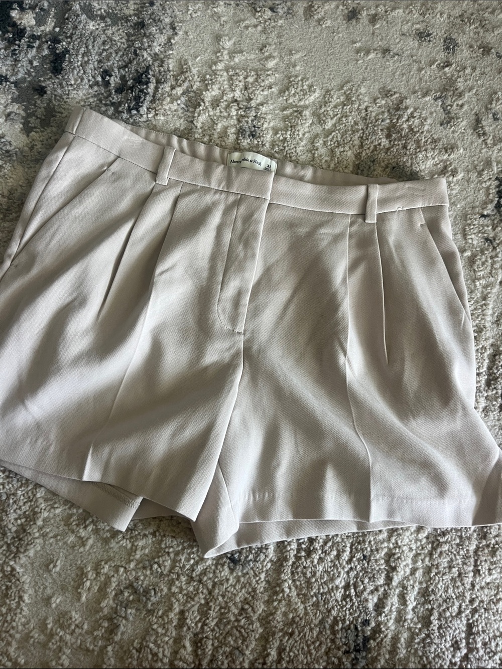 Abercrombie & Fitch Light Beige Tailored Shorts